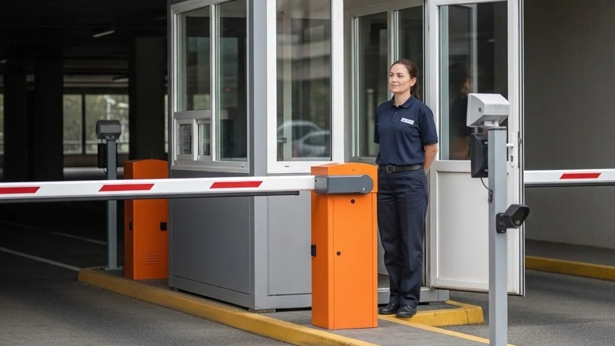 Personal auxiliar en un control de accesos